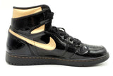 Nike Air Jordan 1 High Black & Gold Patent Leather Sneakers Size 10.5 Eb1224wpdu