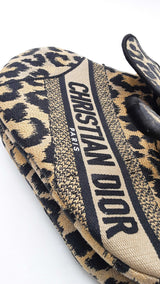 Christian Dior Leopard Print Embroidered Canvas Saddle Bag Eb0126erxdu