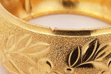 23k Yellow Gold Floral Etched Hinged Bangle Bracelet 75.9 Grams Eb0526cexzsa