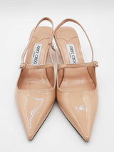 Jimmy Choo Patent Leather Slingback Kitten Heels Size 38.5 Eb0626crde
