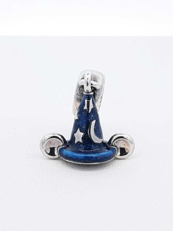 Pandora Sorceror Mickey Hat Charm In Sterling Silver & Enamel 3.6 Gram Fw0625wdu