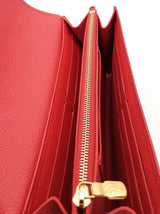Louis Vuitton Red Leather Lockme Long Wallet Eb0826orxsa