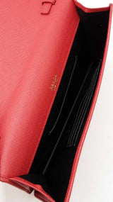 Prada Mini Chain Shoulder Bag In Red Saffiano Lux Leather Fw0326pzxdu