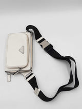 Prada White Saffiano Leather Belt Bag Eb0126orxdu
