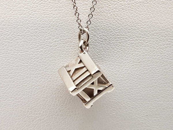 Tiffany & Co Atlas Cube 0.925 Silver 5.8g Necklace 18 In Do0224oxzde