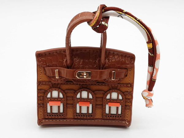 Brown Building Mini Bag Charm Do0725ede