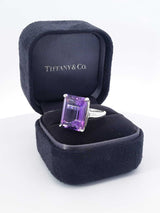 Tiffany & Co. Sparklers Amethyst & Silver Cocktail Ring 6.5g Size 6 Fw1026wrxdu