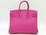 Hermes Birkin 25 Pink Chevre Mysore Red Interior Palladium Handbag Do0925lirxzde