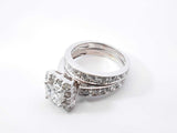 1.79 Cttw Diamond & 14k White Gold Halo Bridal Set 6.5 Grams Size 5 Fw0726erzdu
