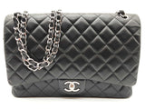 Chanel Classic Maxi Double Flap Black Calfskin Leather Shoulder Bag Do0225izxzde