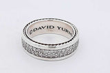David Yurman Streamline Pave Diamond Two Row 925 Band Ring 9g Sz 8.5 Eb0926rcrsa