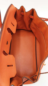 Hermes Birkin 35 Orange Leather Gold Hardware Eb0126rrxzdu