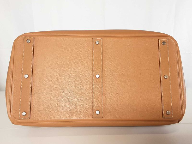 Hermes Birkin Hac 50cm Gold Epsom Palladium Duffle Bag