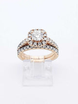 1.36 Cttw Diamond & 14k Gold Halo Ring With Cert 6.3 Grams Size 5.25 Fw0625rwzdu