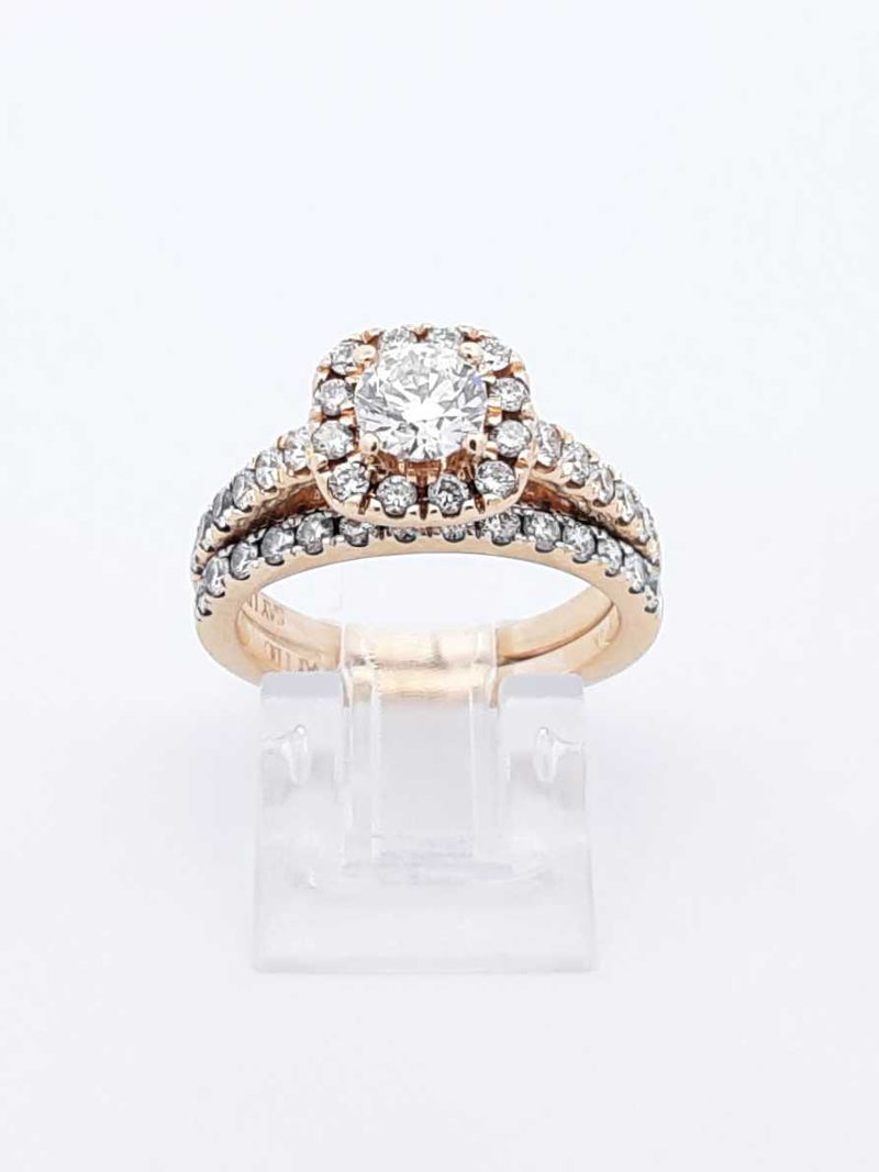 1.36 Cttw Diamond & 14k Gold Halo Ring With Cert 6.3 Grams Size 5.25 Fw0625rwzdu