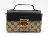 Gucci Padlock Bag In Gg Supreme Coated Canvas & Black Leather Fw0626orzdu