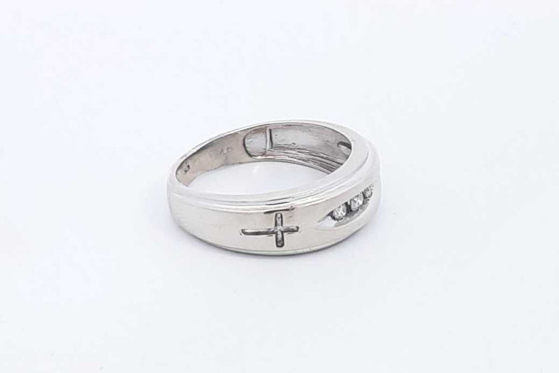 0.07ctw Diamond Ring In 10k White Gold 3.5 Grams Size 8.75 Eb0425ersa