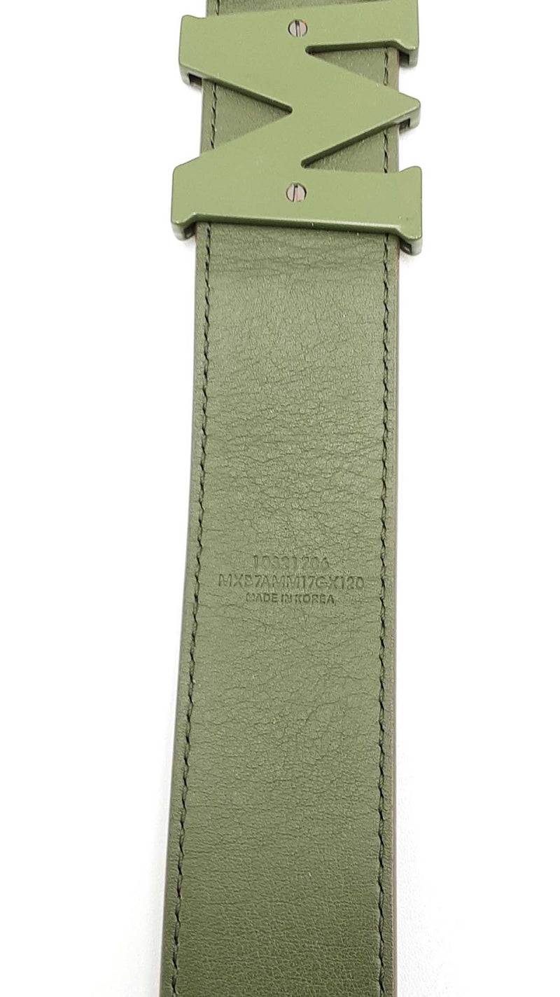 Mcm Green Leather Belt With Green Buckle Sd0924lzxdu