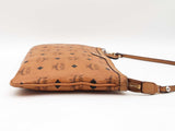 Mcm Stark Wristlet Pouch In Cognac Visetos Coated Canvas Fw0425lrzdu