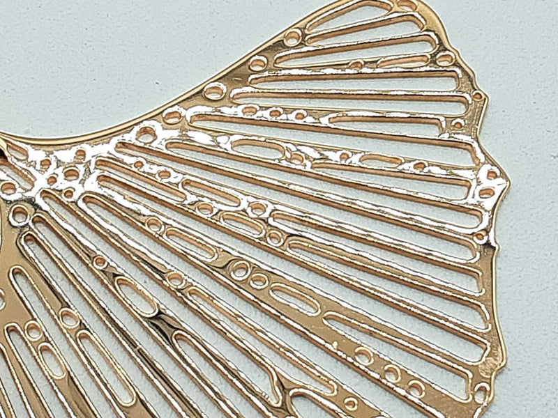 18k Rose Gold 9.5g Ginkgo Leaf Pendant Chain 17 In Do0425rexde