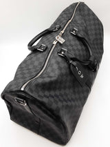 Louis Vuitton Keepall Bandoulière 55 In Damier Graphite Coated Canvas Fw0726lxzxdu