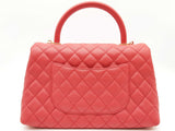 Chanel Coco Large Red Quilted Caviar Leather Top Handle Bag Do0825rzxzde