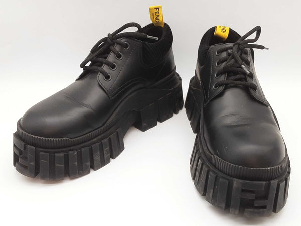 Fendi Black Leather Platform Boots Size 10 Mens Do0425wxzde
