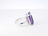 Tiffany & Co. Sparklers Amethyst & Silver Cocktail Ring 6.5g Size 6 Fw1026wrxdu