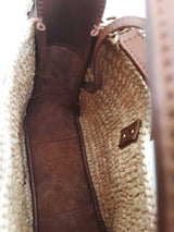 Yves Saint Laurent Mini Raffia & Leather Shoulder Bag Eb0126lxxzde