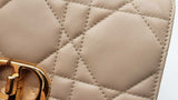 Christian Dior Small Soft Caro Bag In Beige Macrocannage Lambskin Fw0326srxdu