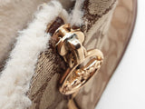 Coach Indi Booties Khaki Tan Signature Fur Lined Boots Size Eu 38 Do0225rxde