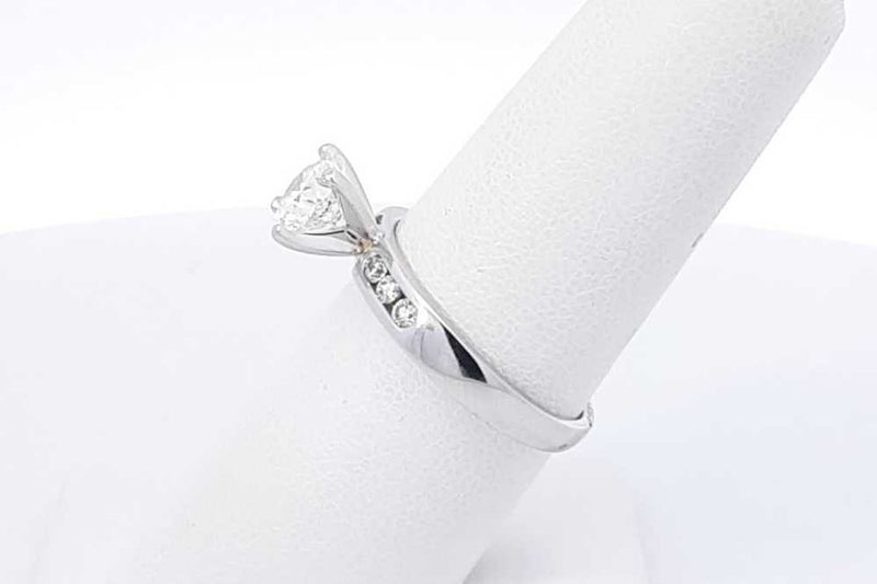 0.75ctw Round Center Diamond Ring 14k White Gold 3.5 Grams Size 7 Eb1025lxxzdu