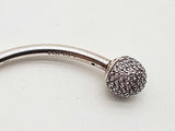 Pandora Moments Open Pave Pink Stone Caps Bangle Bracelet 6.5 In Do0826rde