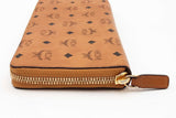 Mcm Cognac Visestos Zip Around Wallet Eb0826lxzsa