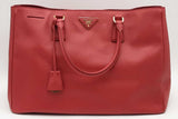 Prada Red Saffiano Leather Tote Bag Eb0526clrsa