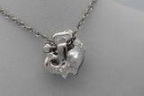 0.3cttw Diamond Nugget Pendant Necklace 14k White Gold 9.9g 24.5 In Eb0926crxsa