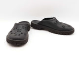 Gucci Perforated Gg Black Rubber Slip-on Sandals Size Us 7 Men's Fw1125lzxdu