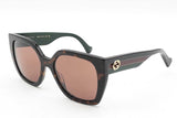 Gucci Gg1300s Square Sunglasses In Havana Tortoise With Web Stripe Eb1125oxzdu