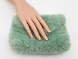 Yves Saint Laurent Loulou Puffer Pouch In Iced Mint Shearling Fw0826ozxdu