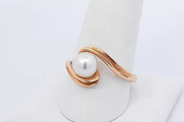Pearl Ring In 14k Yellow Gold 3.3 Grams Size 9 Eb0925llxdu