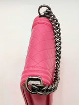 Chanel Pink Quilted Lambskin Boy Flap Shoulder Bag Eb1224lrxzsa