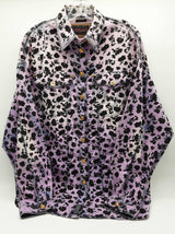 Gianni Versace Floral Purple Washed Cotton Denim Shirt Size Eu 46 Do0526wrxde
