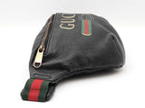 Gucci Large Logo Belt Bag In Black Grained Leather Fw1026wrzdu
