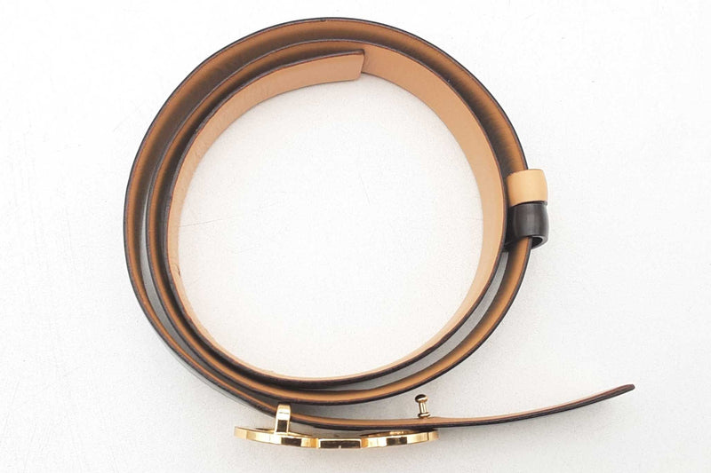 Salvatore Ferragamo Brown Leather Reversible Double Gancini Belt Sd0325lrzsa