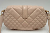 Versace Quilted Pink Leather Greca Goddess Mini Shoulder Bag Eb0224oxzsa