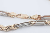 14k Two Tone Gold Rope Chain Necklace 44 Grams 28 Inch Eb0426oxxzsa