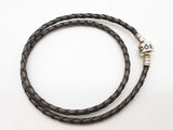Pandora Moments Double Gray Braided Leather Bangle Bracelet 7.25 In Do0826lxde