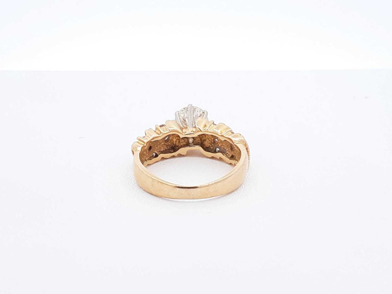 1.38 Cttw Diamond & 18k Yellow Gold Rope Ring 7.4 Grams Size 6 Fw0925lwxzdu