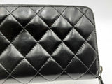 Chanel Quilted Black Patent Leather Zip Around Wallet Eb0824orxsa