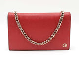 Gucci Gg Betty Wallet With Chain In Red Dollar Leather Fw0526lcrdu